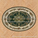 Natural Oak Herringbone with Evergreen Rug Fabric Floor (WM)