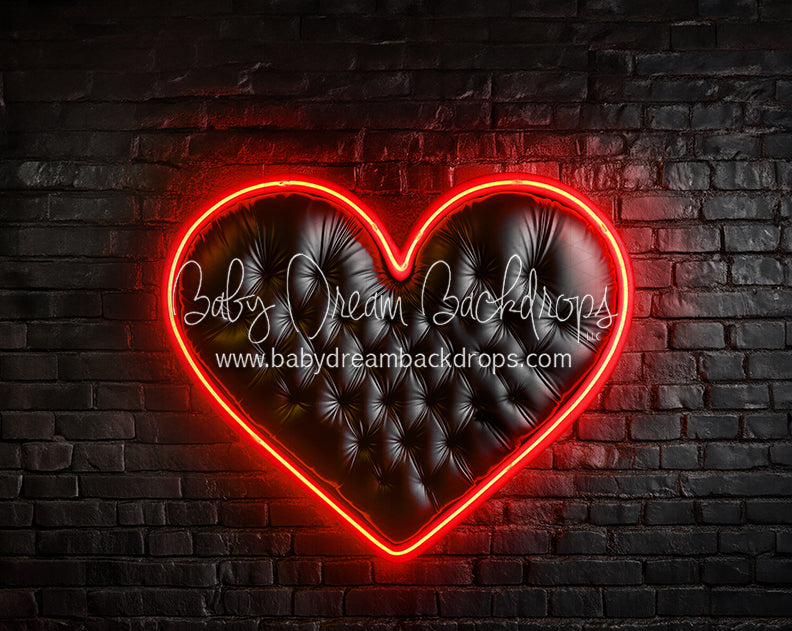 Neon Heart Queen Headboard (JA)