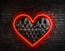 Neon Heart Queen Headboard (JA)