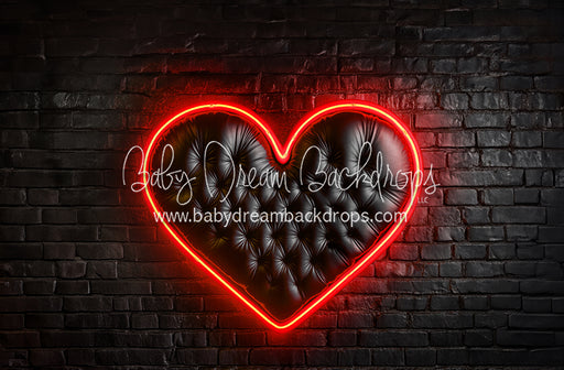 Neon Heart Queen Headboard (JA)