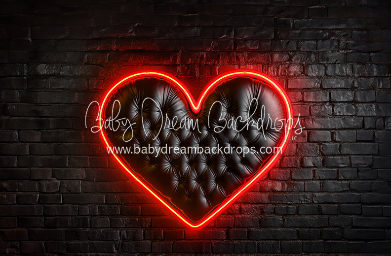 Neon Heart Queen Headboard (JA)