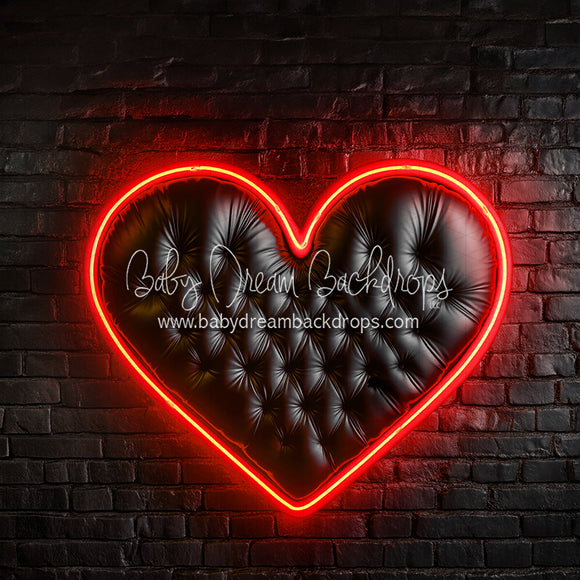 X Drop Neon Heart Queen Headboard (JA)