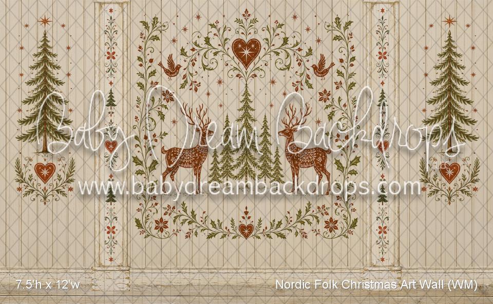 Nordic Folk Christmas Art Wall (WM)