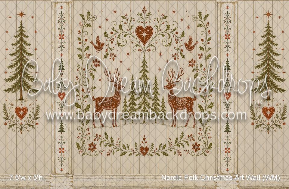 Nordic Folk Christmas Art Wall (WM)