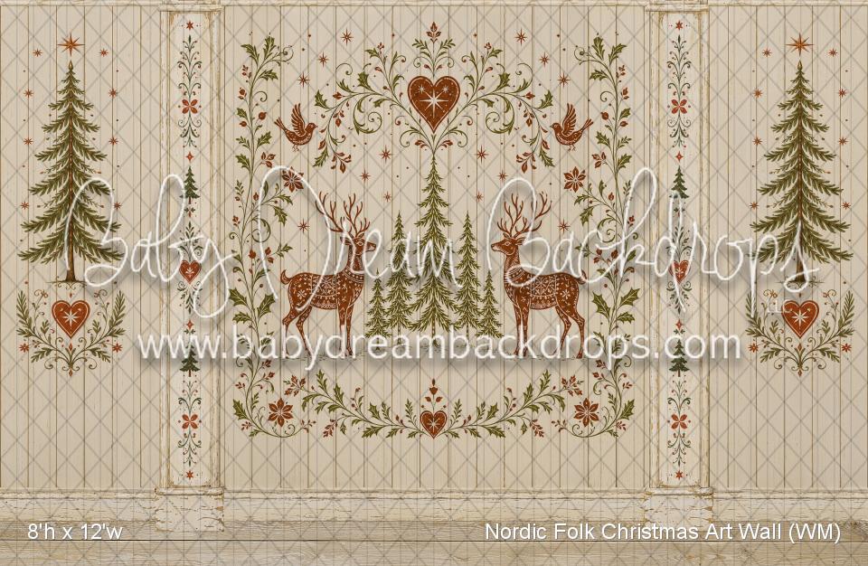 Nordic Folk Christmas Art Wall (WM)