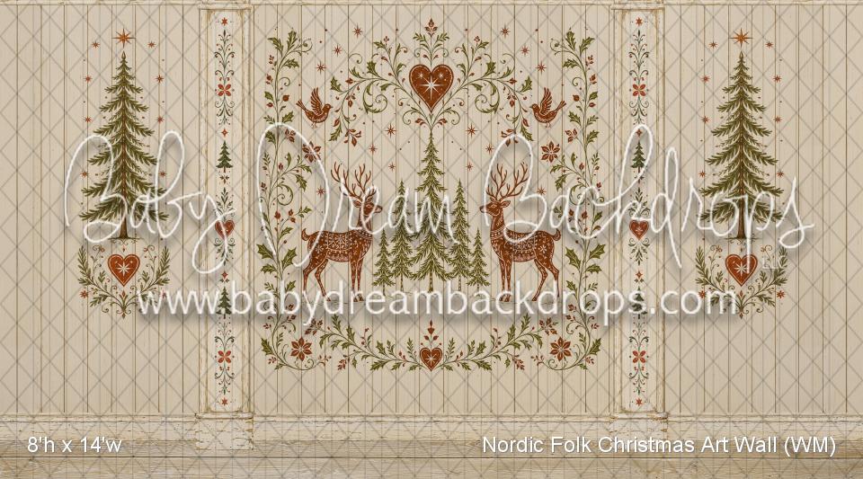 Nordic Folk Christmas Art Wall (WM)