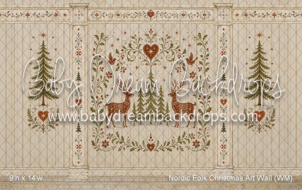 Nordic Folk Christmas Art Wall (WM)