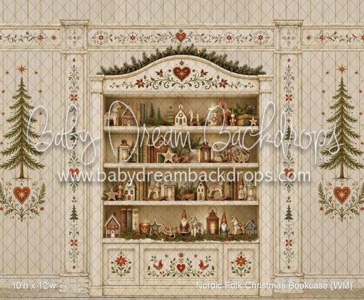 Nordic Folk Christmas Bookcase (WM)