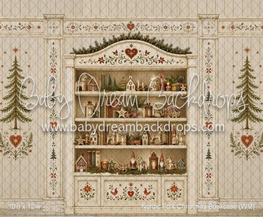 Nordic Folk Christmas Bookcase (WM)