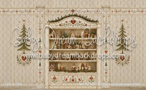 Nordic Folk Christmas Bookcase (WM)