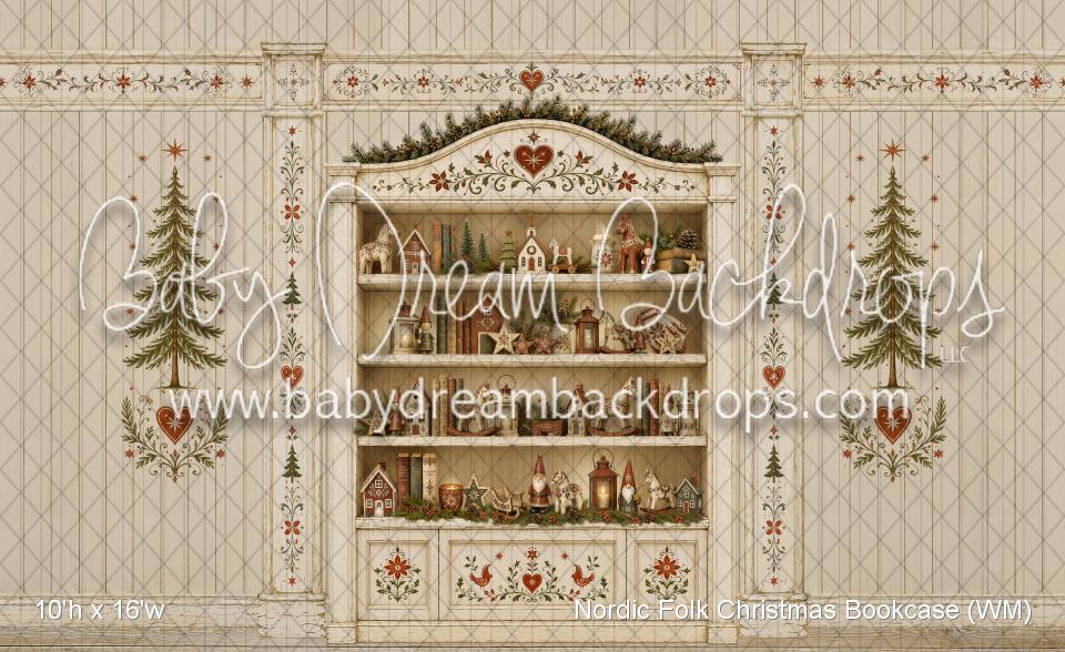 Nordic Folk Christmas Bookcase (WM)