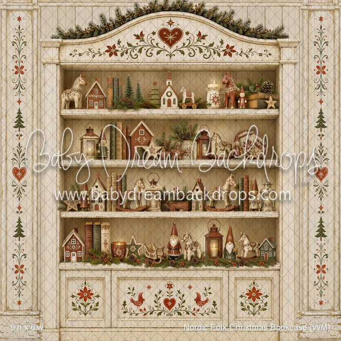 Nordic Folk Christmas Bookcase (WM)