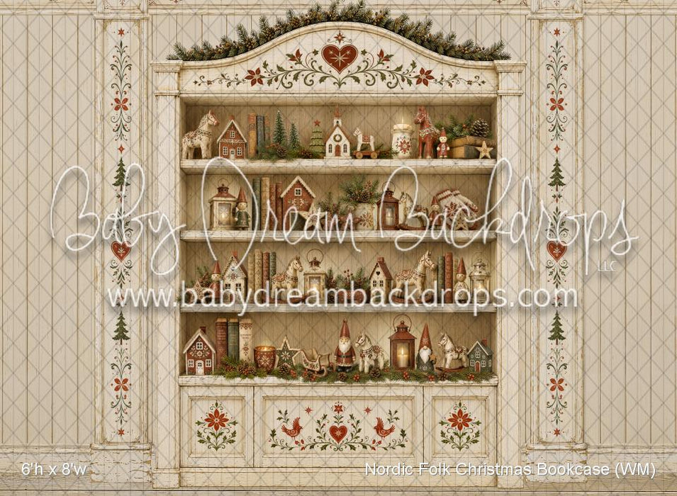 Nordic Folk Christmas Bookcase (WM)