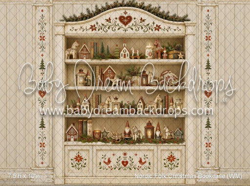 Nordic Folk Christmas Bookcase (WM)