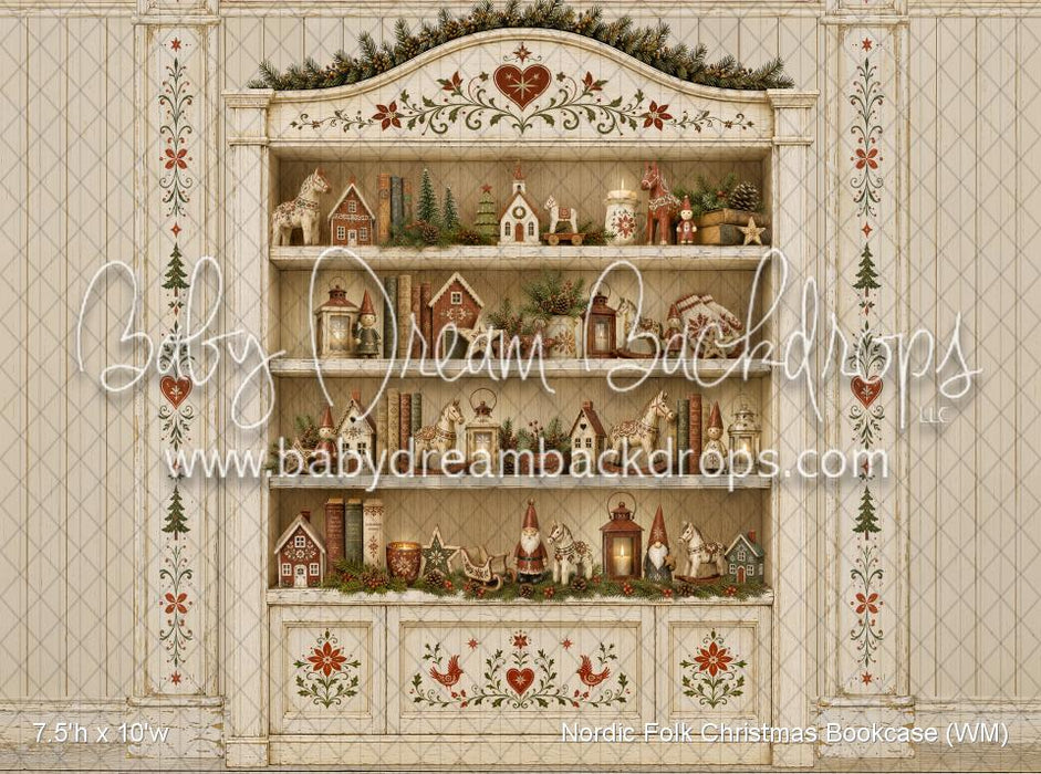Nordic Folk Christmas Bookcase (WM)