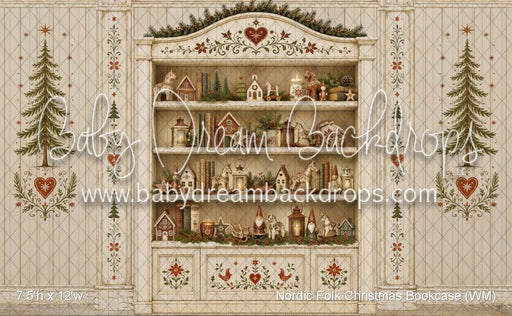 Nordic Folk Christmas Bookcase (WM)