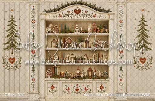 Nordic Folk Christmas Bookcase (WM)