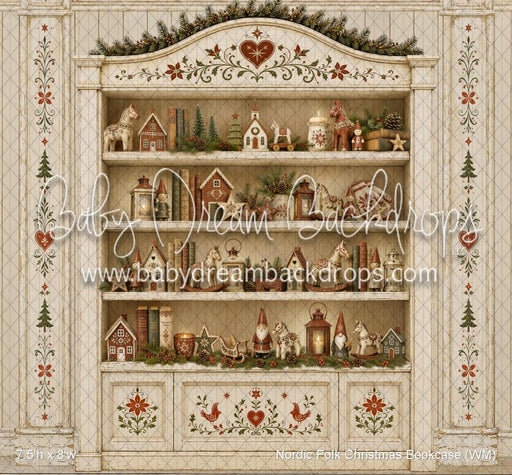 Nordic Folk Christmas Bookcase (WM)