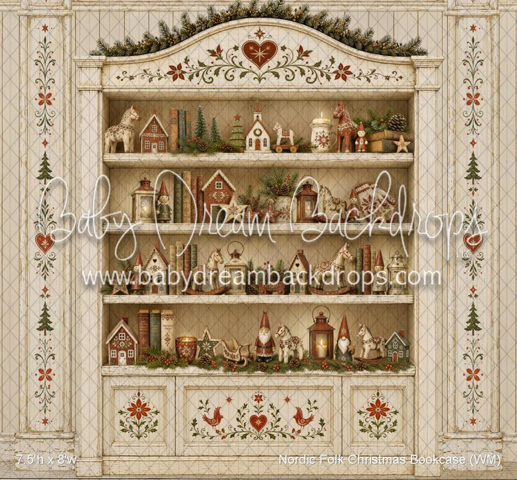 Nordic Folk Christmas Bookcase (WM)