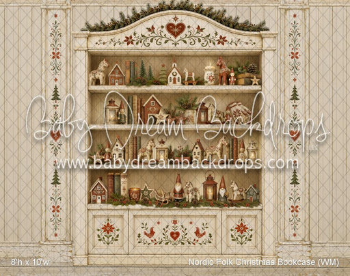 Nordic Folk Christmas Bookcase (WM)