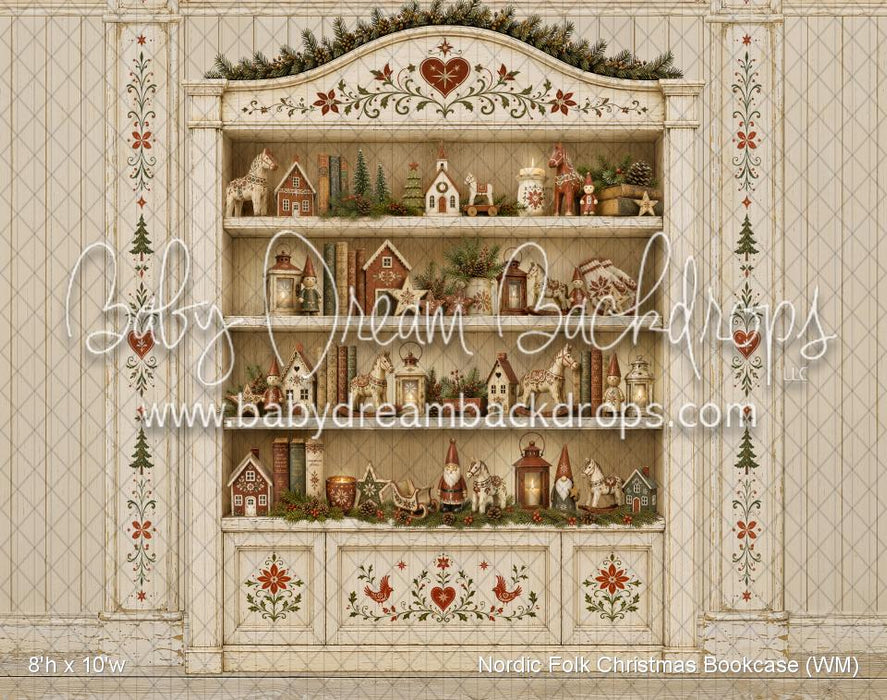 Nordic Folk Christmas Bookcase (WM)