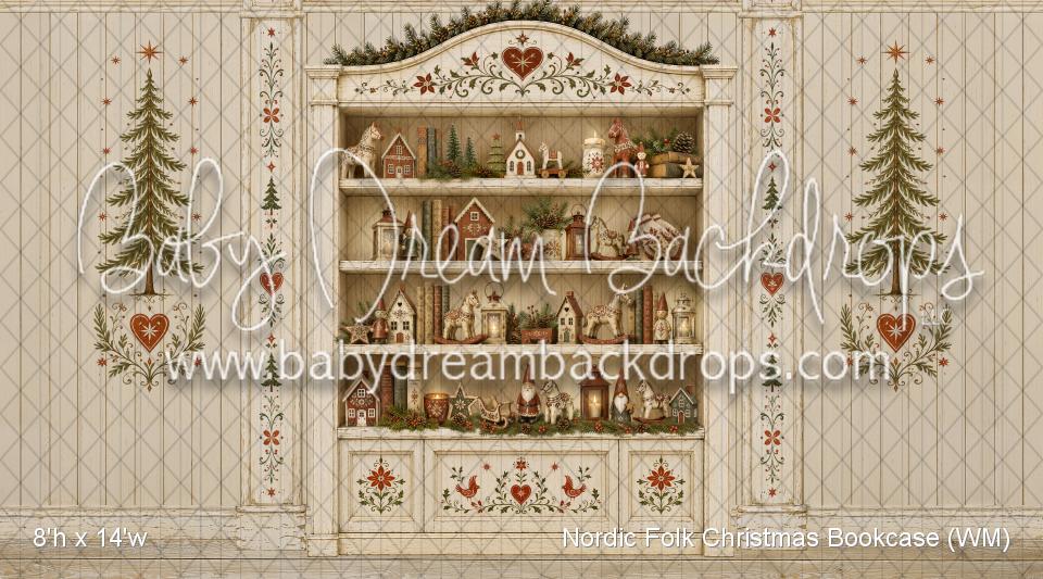 Nordic Folk Christmas Bookcase (WM)