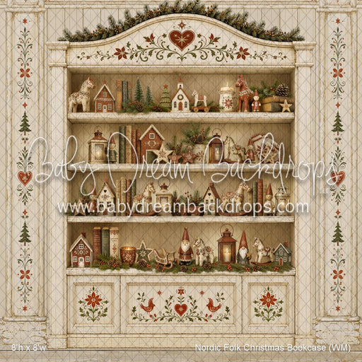 Nordic Folk Christmas Bookcase (WM)