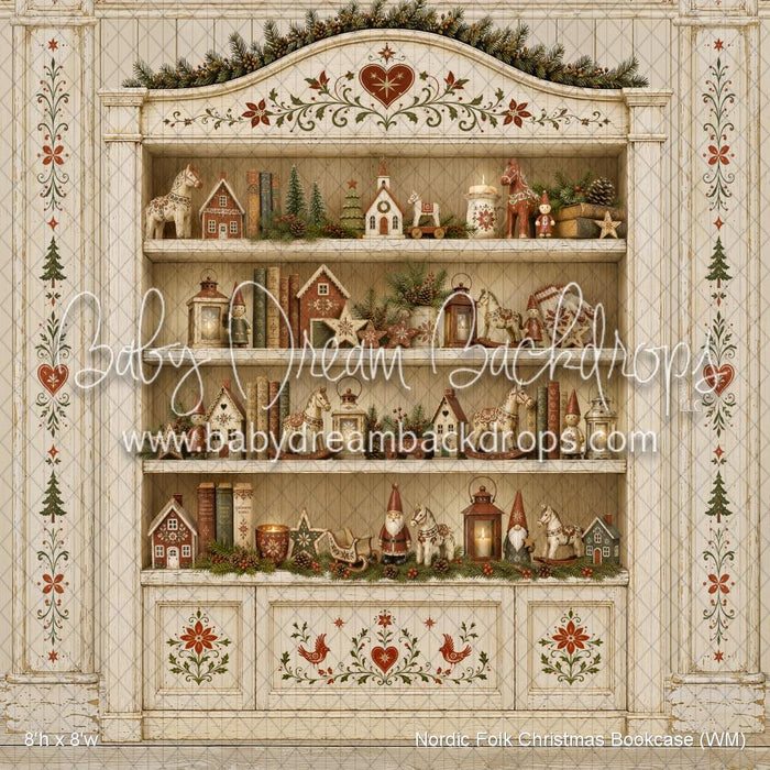 Nordic Folk Christmas Bookcase (WM)