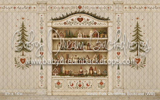 Nordic Folk Christmas Bookcase (WM)