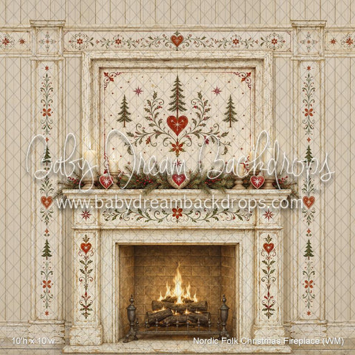 Nordic Folk Christmas Fireplace (WM)