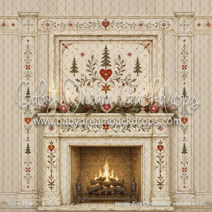 Nordic Folk Christmas Fireplace (WM)