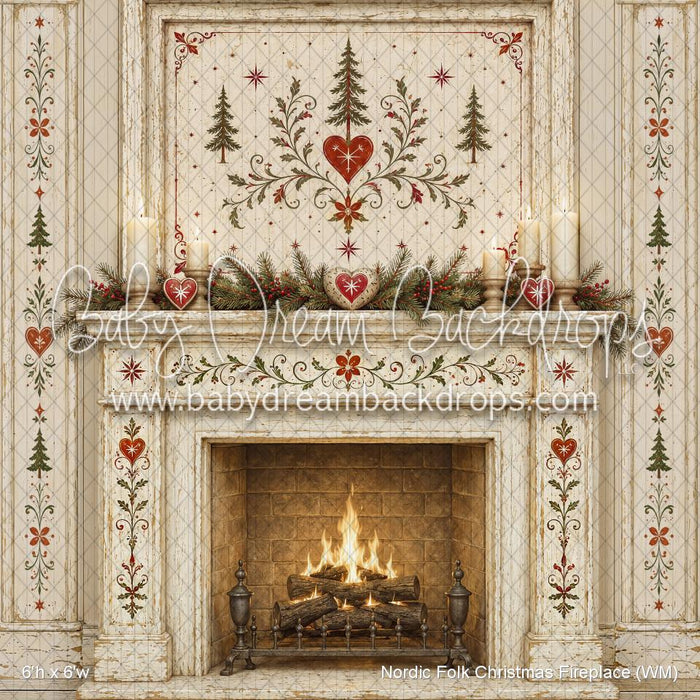 Nordic Folk Christmas Fireplace (WM)
