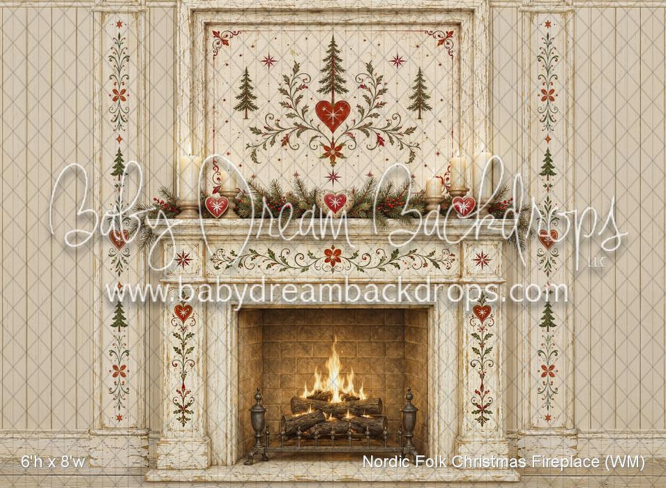 Nordic Folk Christmas Fireplace (WM)