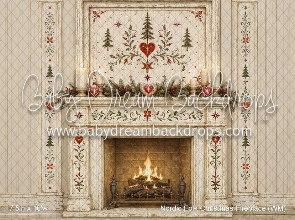 Nordic Folk Christmas Fireplace (WM)