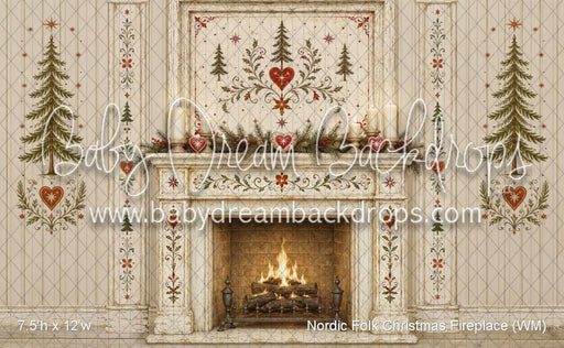 Nordic Folk Christmas Fireplace (WM)