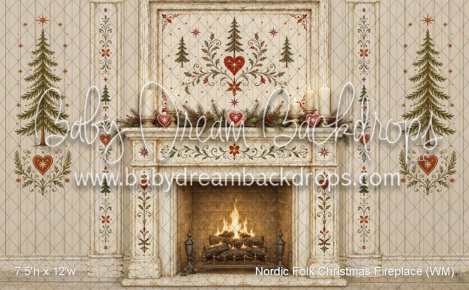 Nordic Folk Christmas Fireplace (WM)