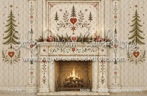 Nordic Folk Christmas Fireplace (WM)