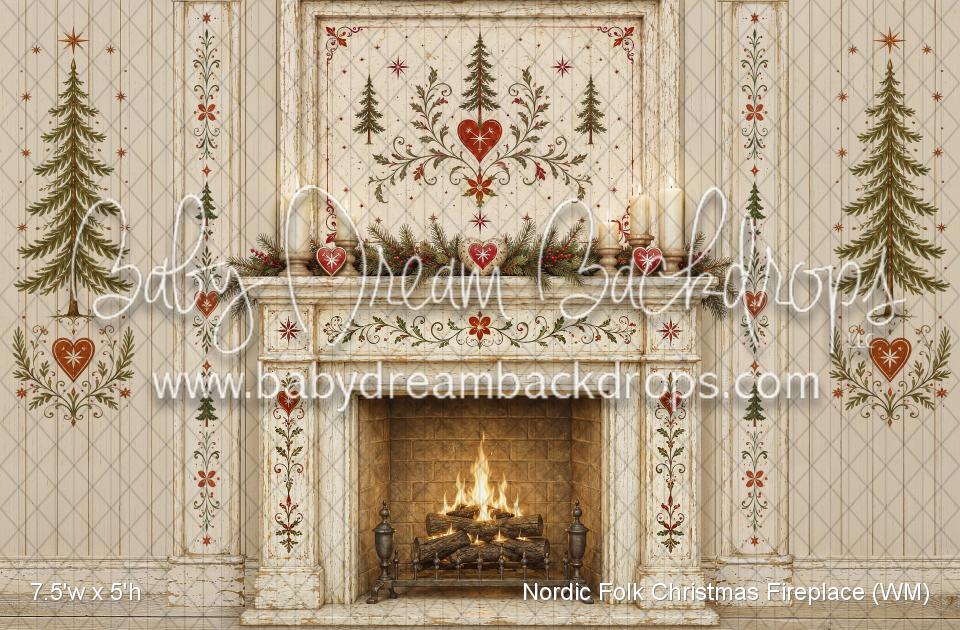 Nordic Folk Christmas Fireplace (WM)
