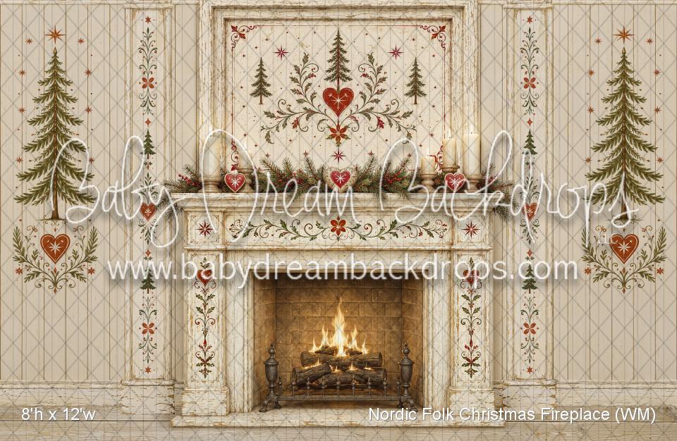 Nordic Folk Christmas Fireplace (WM)