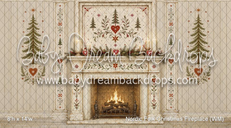 Nordic Folk Christmas Fireplace (WM)