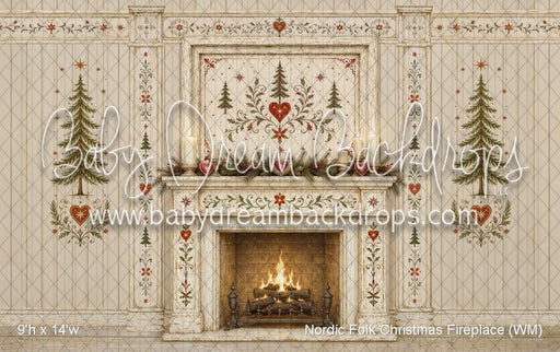 Nordic Folk Christmas Fireplace (WM)