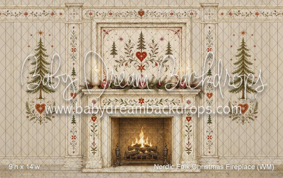 Nordic Folk Christmas Fireplace (WM)