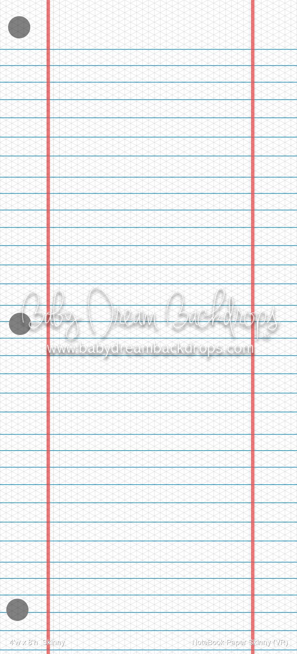 NoteBook Paper Skinny (VR) — Baby Dream Backdrops