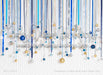 Ornament Curtain Blue Gold Silver (JG)