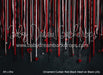 Ornament Curtain Red Black Heart on Black (JG)
