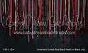 Ornament Curtain Red Black Heart on Black (JG)
