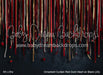 Ornament Curtain Red Gold Heart on Black (JG)
