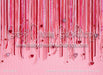 Ornament Curtain Red Pink Heart on Pink (JG)