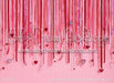 Ornament Curtain Red Pink Heart on Pink (JG)