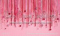 Ornament Curtain Red Pink Heart on Pink (JG)